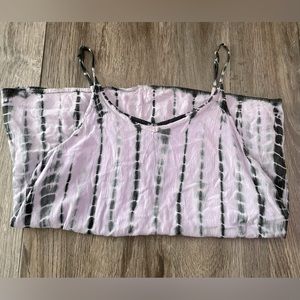 Purple and Black tie die tank top